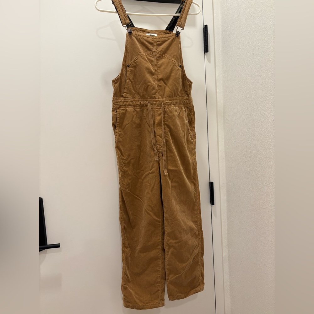 Sundance Light Brown Corduroy Tie Waist Overalls